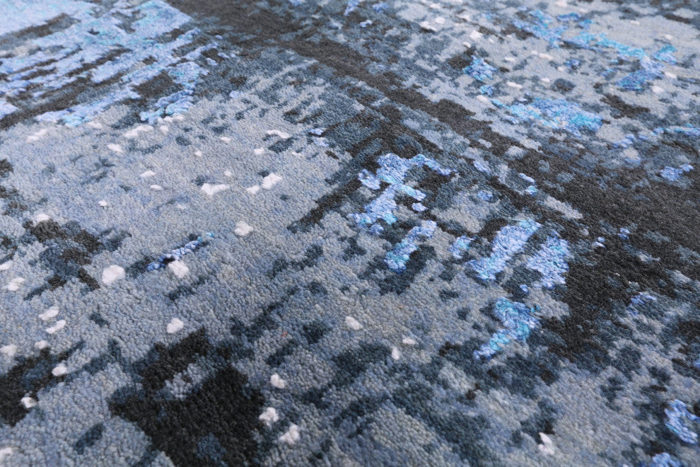Wool and Silk Modern Hand Knotted Rug 10' 0" X 14' 2" Q7123