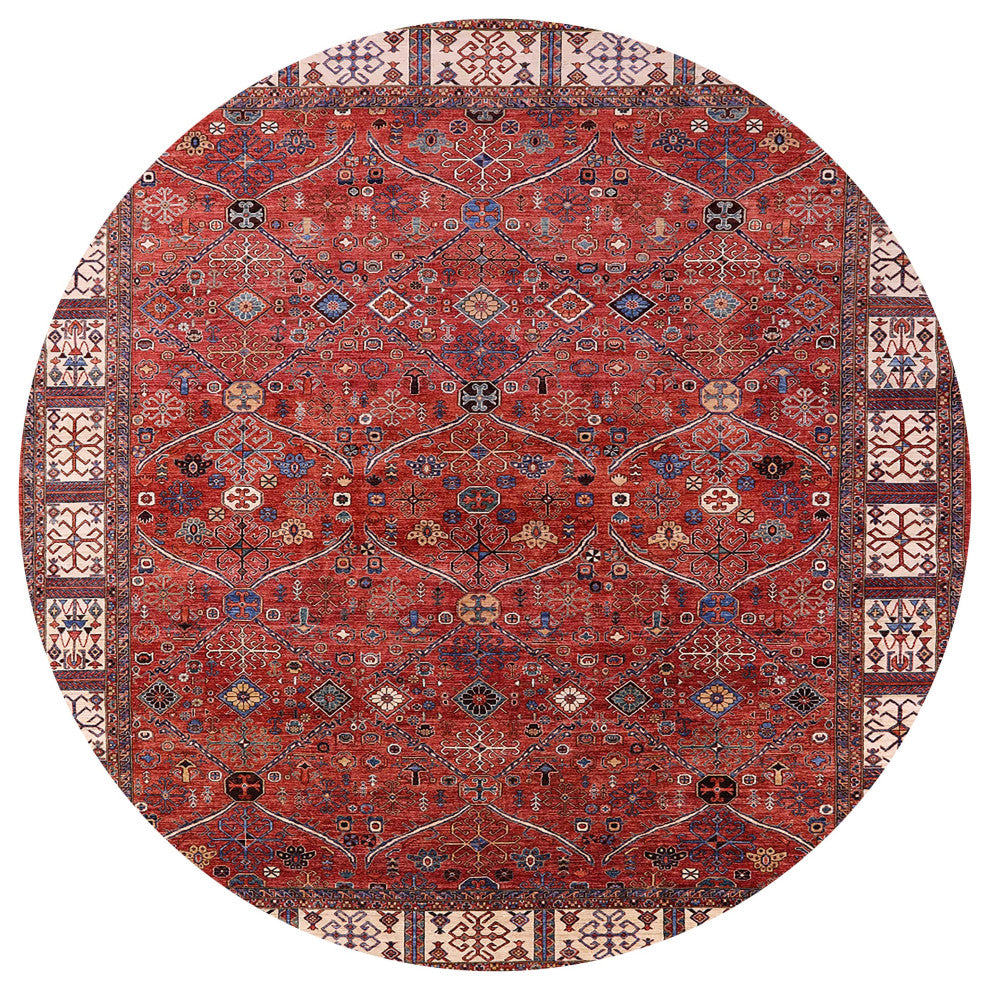 Ahgly Company Indoor Round Mid-Century Modern Area Rugs, 6' Round
