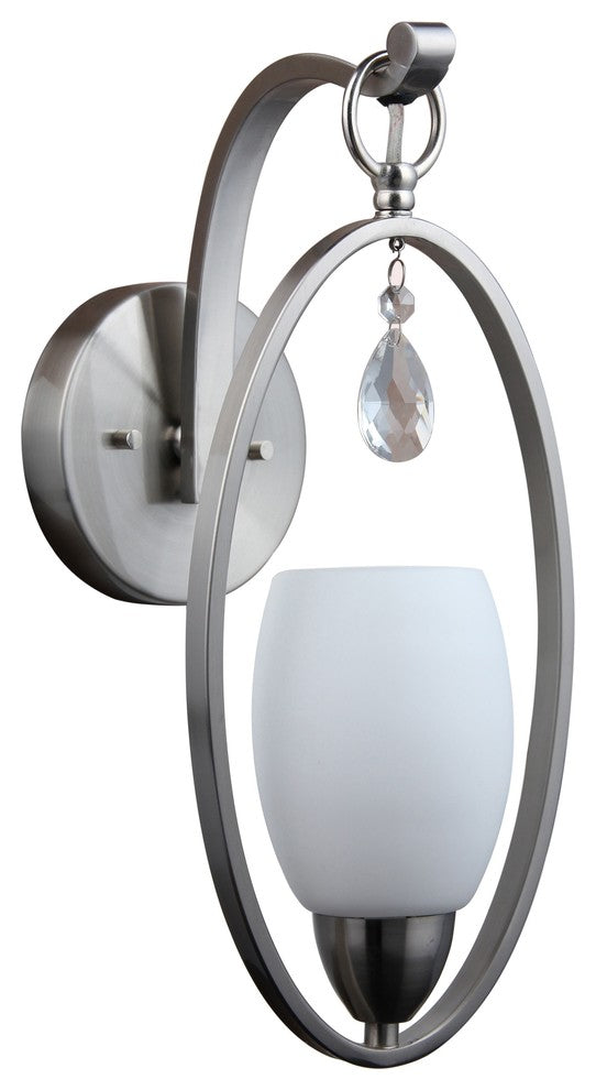 Woodbridge Lighting Olivia Opal Wall Sconce, Satin Nickel