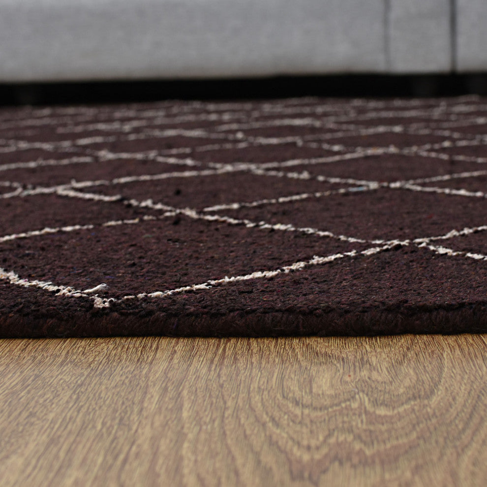 HAND KNOTTED LOOM SILK AREA RUGS-6'x9',Rectangle,Brown Beige,Contemporary