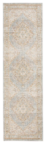 Century Leeds Runner, Blue, 2'6" x 8', Medallion