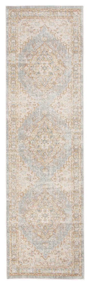 Century Leeds Runner, Blue, 2'6" x 8', Medallion