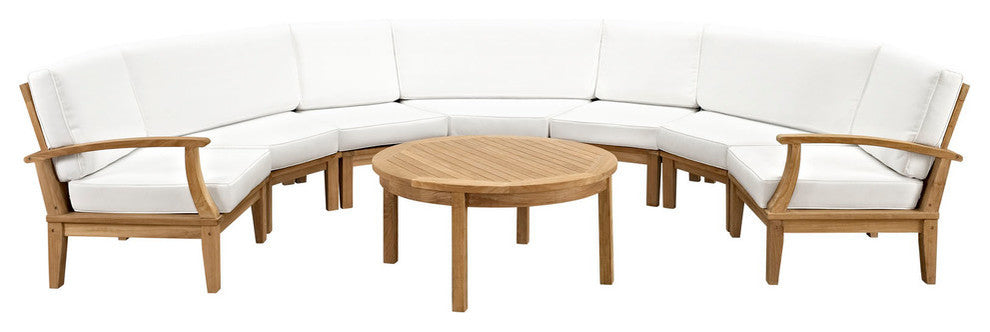 Modern Contemporary Outdoor Patio 8-Piece SetSofa Set Natural White Rattan