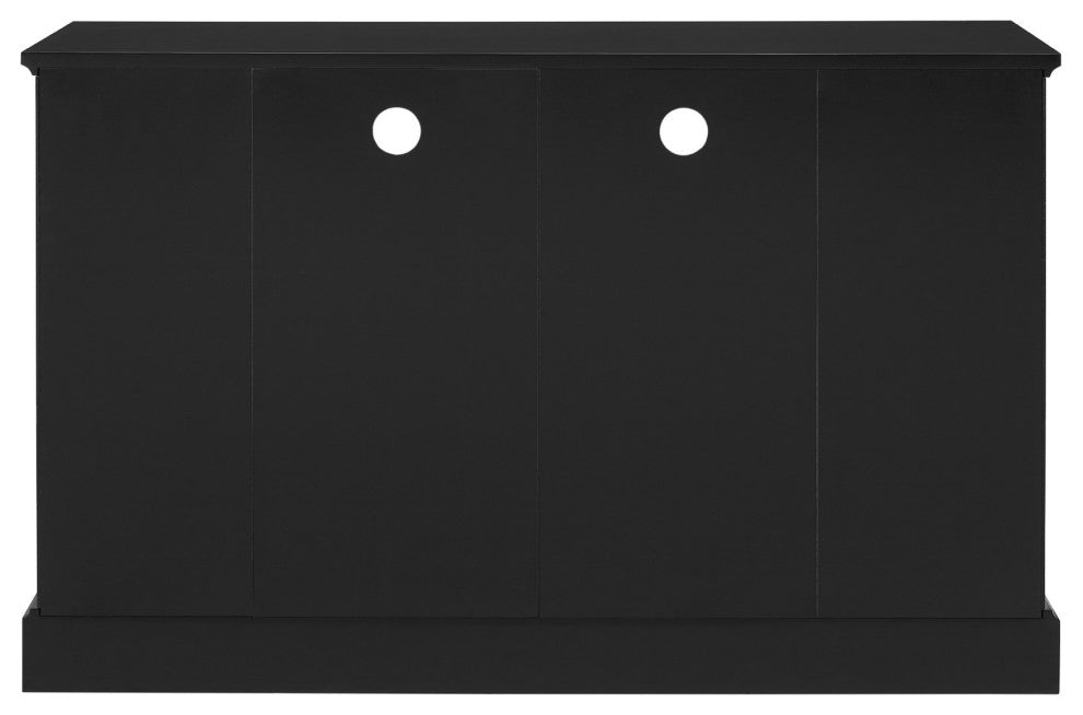 Highboy 52" Transitional Glass Wood TV Stand - Black