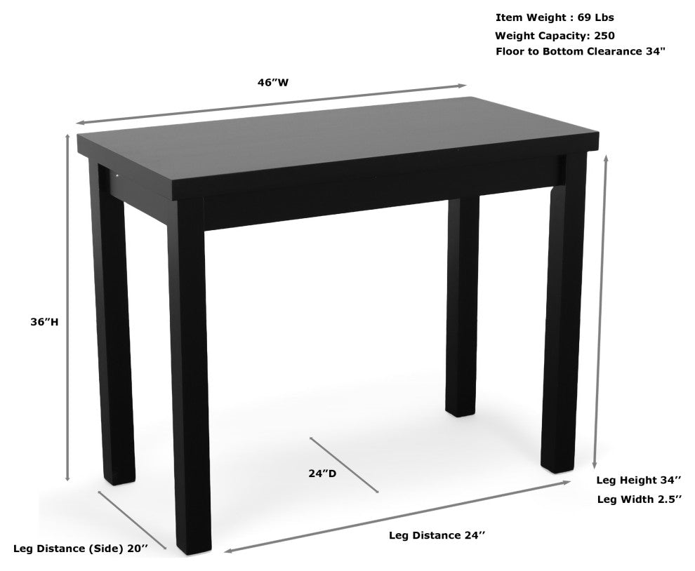 Waverly Thick Top Bar Table, Antique Black