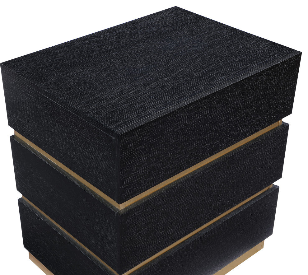 Zaylan Night Stand, Black, Black