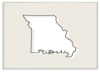 Missouri Home State Map Neutral Print Design, 12"x18"