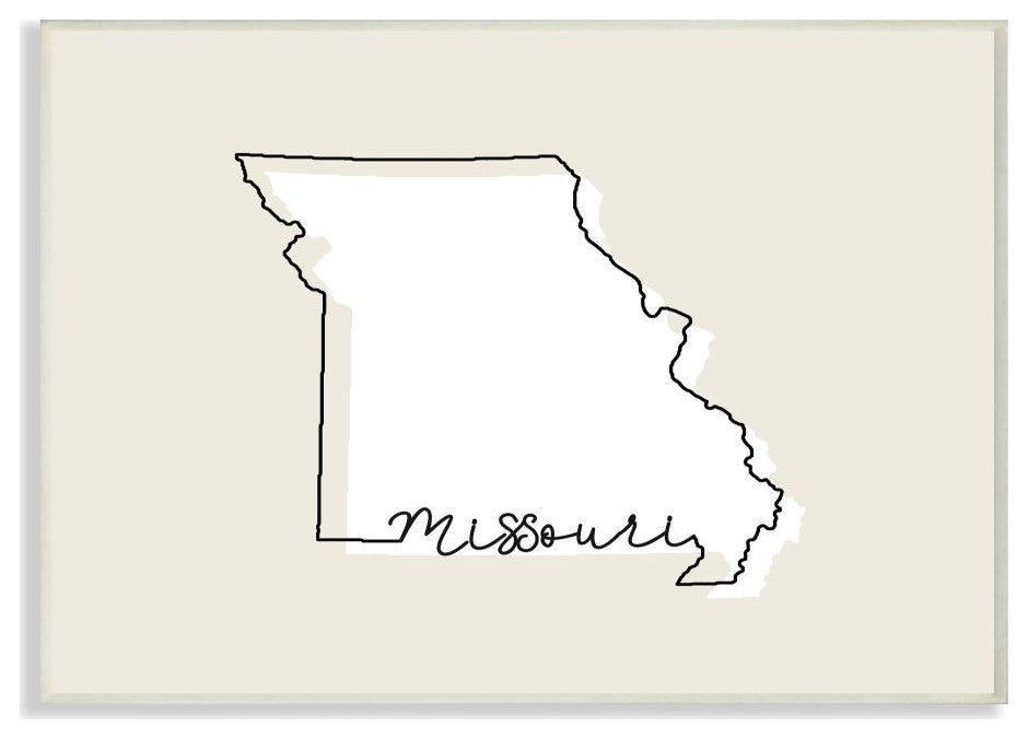 Missouri Home State Map Neutral Print Design, 12"x18"