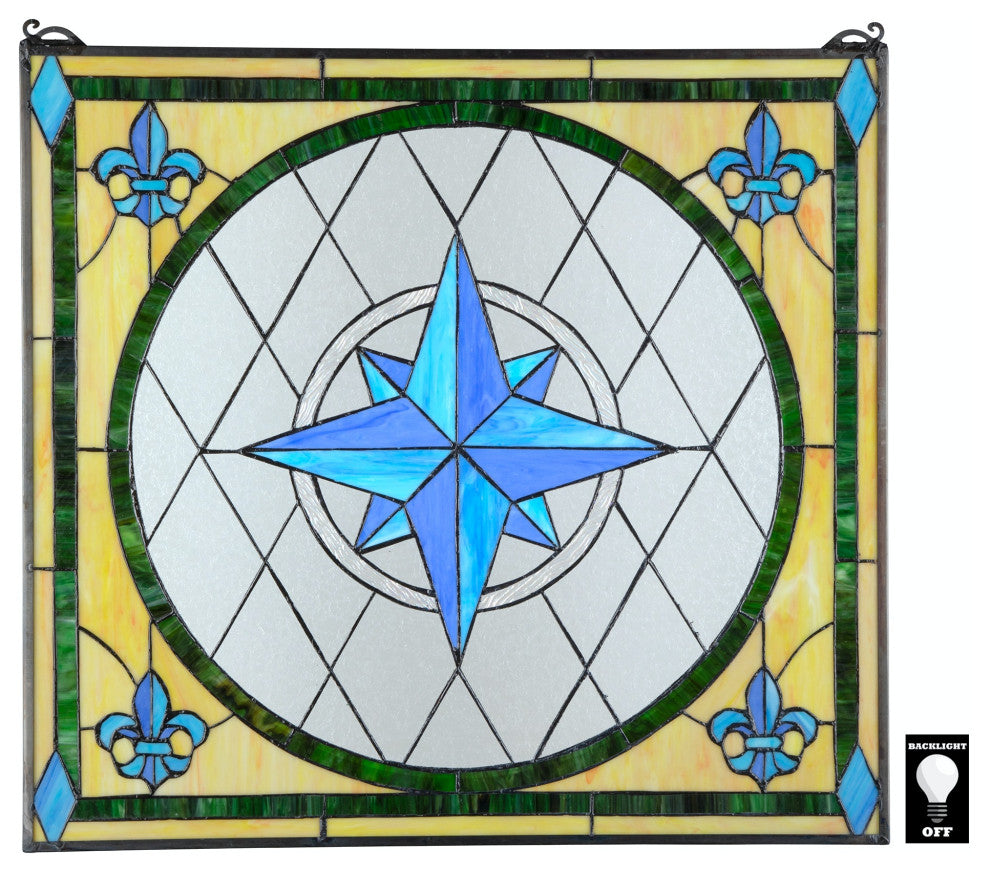 Compass Rose Stained Glass Window