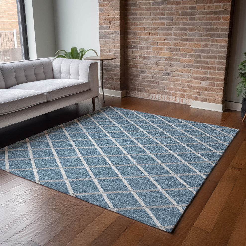 Addison Premium Washable Mayfield AMF140 Blue 3' x 5' Rug