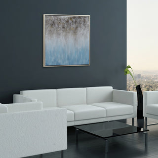 Blue Shadow Abstract Textured Metallic Hand Painted Wall Art by Martin Edwards