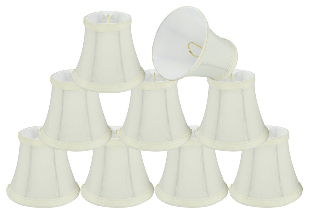 Small Bell Chandelier Clip On Lamp Shade Off White 3"x5"x4.5", Set of 9