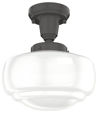 Hunter 10" Saddle Creek Noble Bronze 1-Light Cased White Glass Pendant Fixture