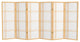 4' Tall Double Cross Shoji Screen, Natural, 6 Panels