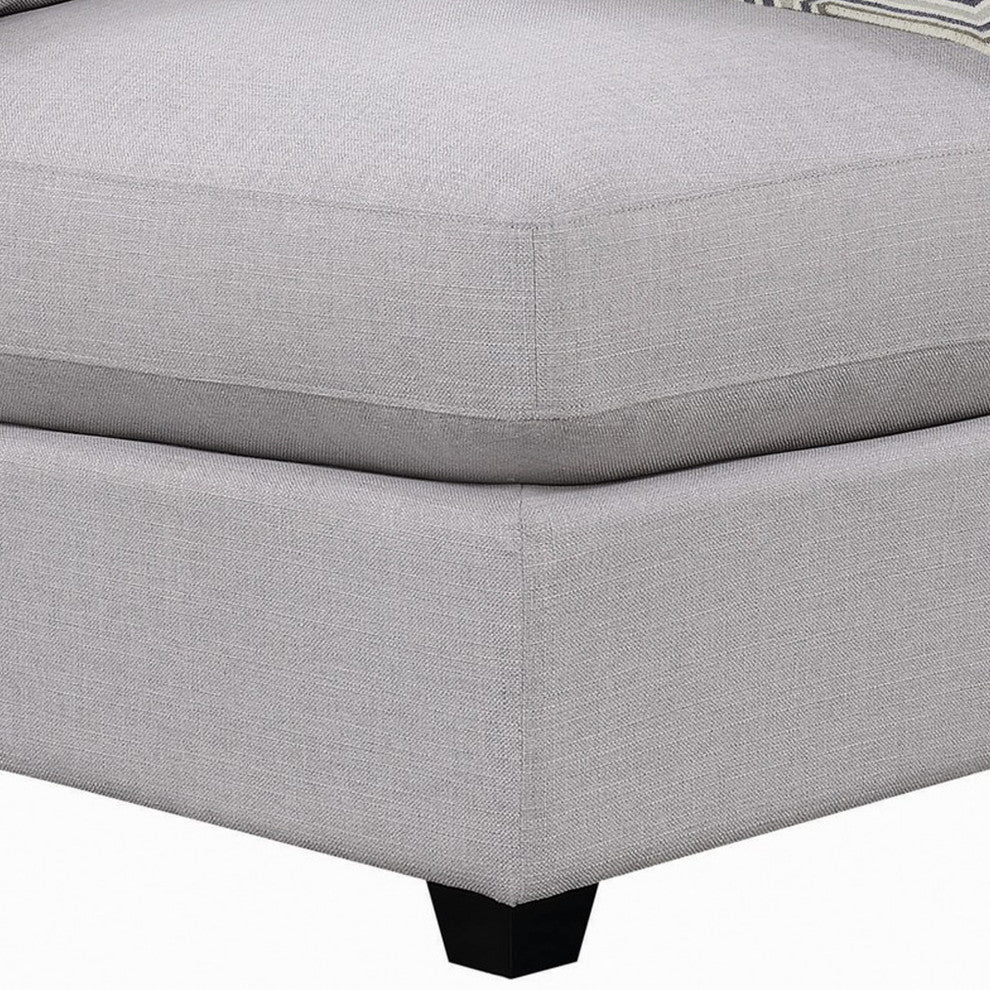Benzara BM242076 Corner With Cushioned Seating and Tapered Legs, Gray