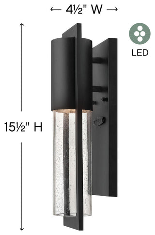 Hinkley Shelter 15.5" Extra Small Outdoor LED Wall Mount Lantern, Black