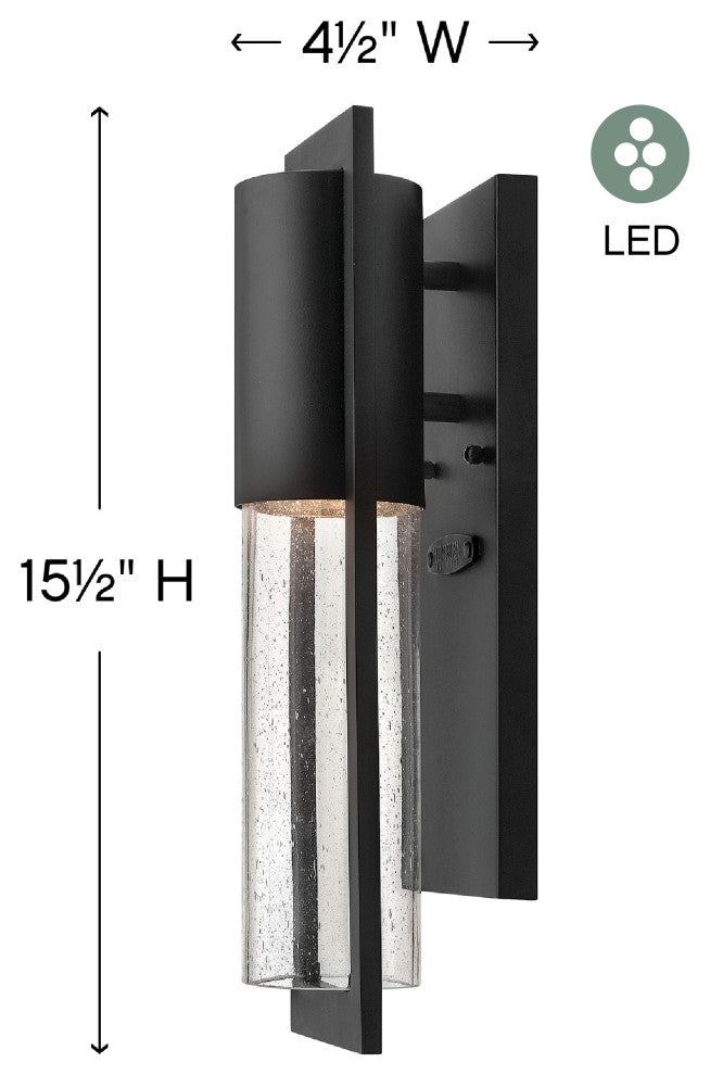 Hinkley Shelter 15.5" Extra Small Outdoor LED Wall Mount Lantern, Black