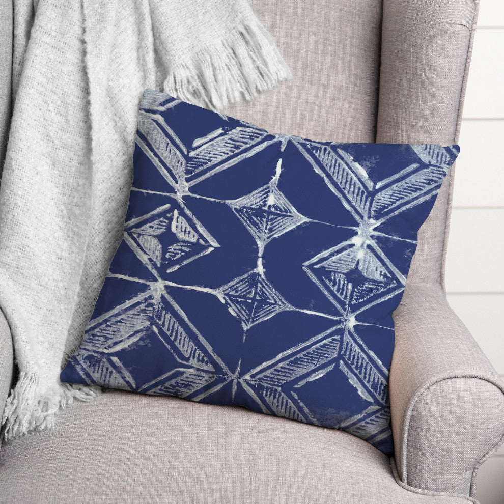 Indigo Diamonds 18x18 Spun Poly Pillow