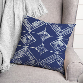 Indigo Diamonds 18x18 Spun Poly Pillow