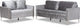 Clara Grey Velvet Fabric 2-Piece Living Room Set