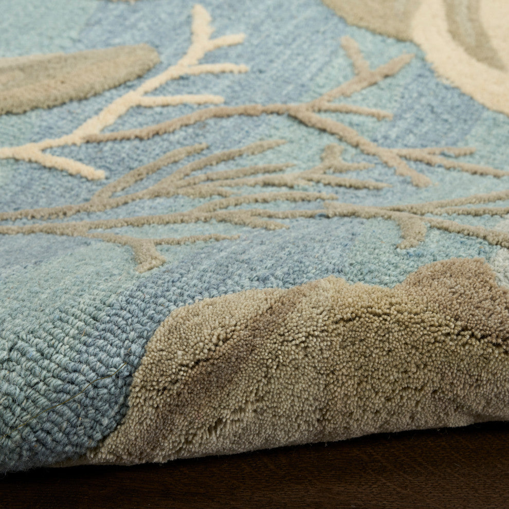 Nourison Waterside 7'9" x 9'9" Blue Coastal, Nautical and Beach Indoor Rug