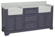 Zelda 72" Bathroom Vanity, Powder Gray, Engineered Carrara
