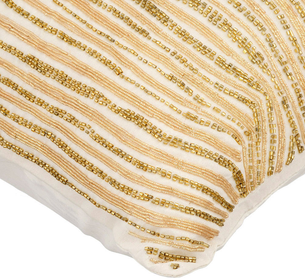 Gold Decorative Throw Pillow Covers 18"x18" Silk Cushion Cover - Burning Gold