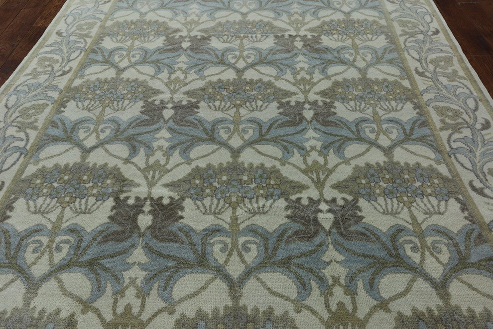 Oushak Style William Morris Hand-Knotted Wool Rug, 8'x10'