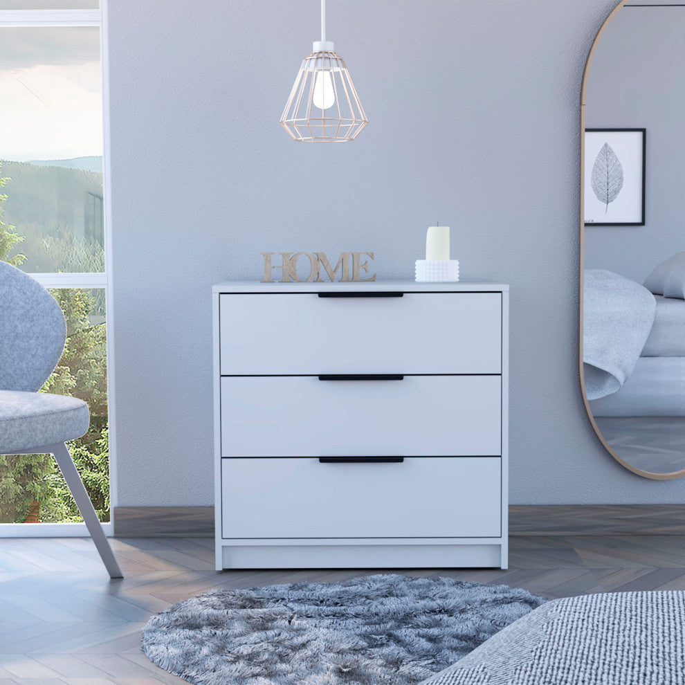 Washington 3 Drawer Dresser, White