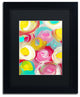 ''Rose Garden Circles Vertical 1'' Framed Art, Black Frame, Black Matte, 14x11