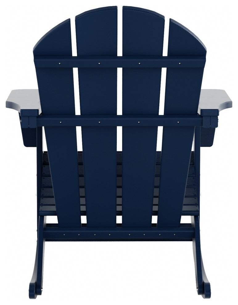 WestinTrends 2PC Outdoor Patio Porch Rocker Classic Adirondack Rocking Chair Set, Navy Blue