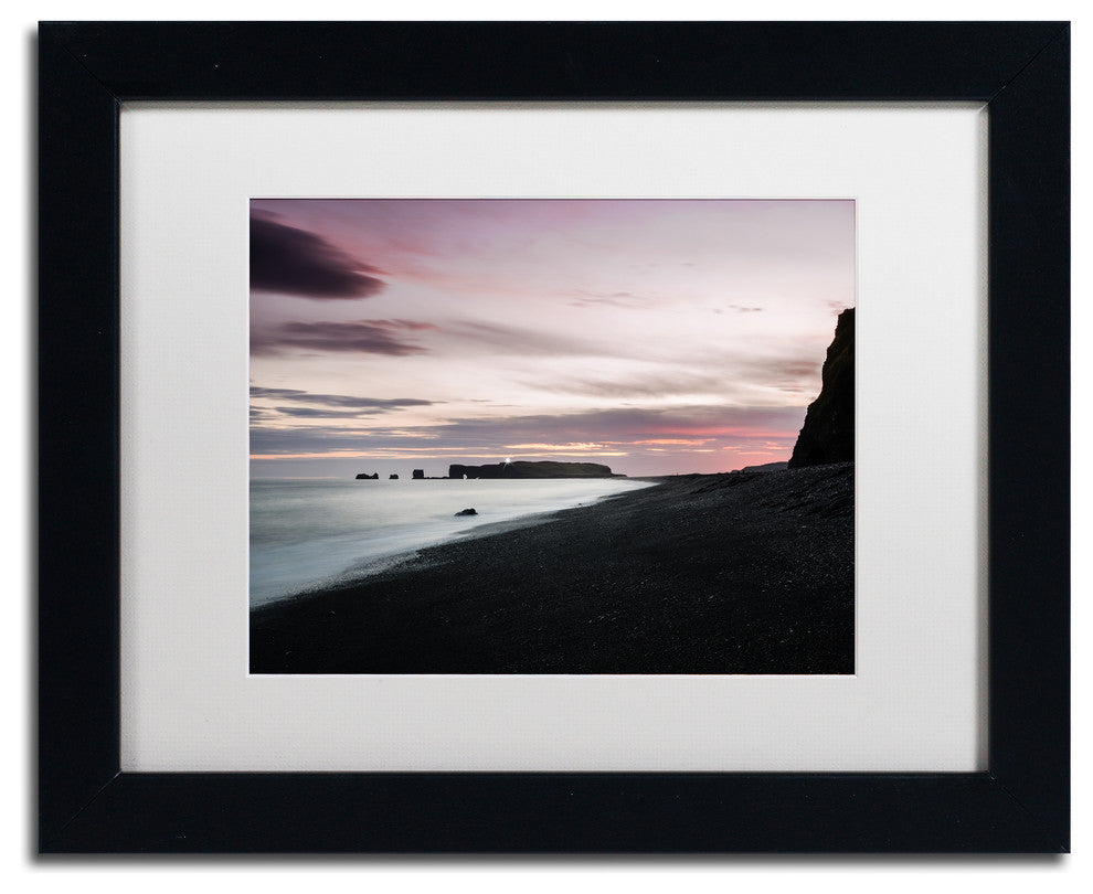 Philippe Sainte-Laudy ''Sunset at Dyrholaey'' Matted Framed Art