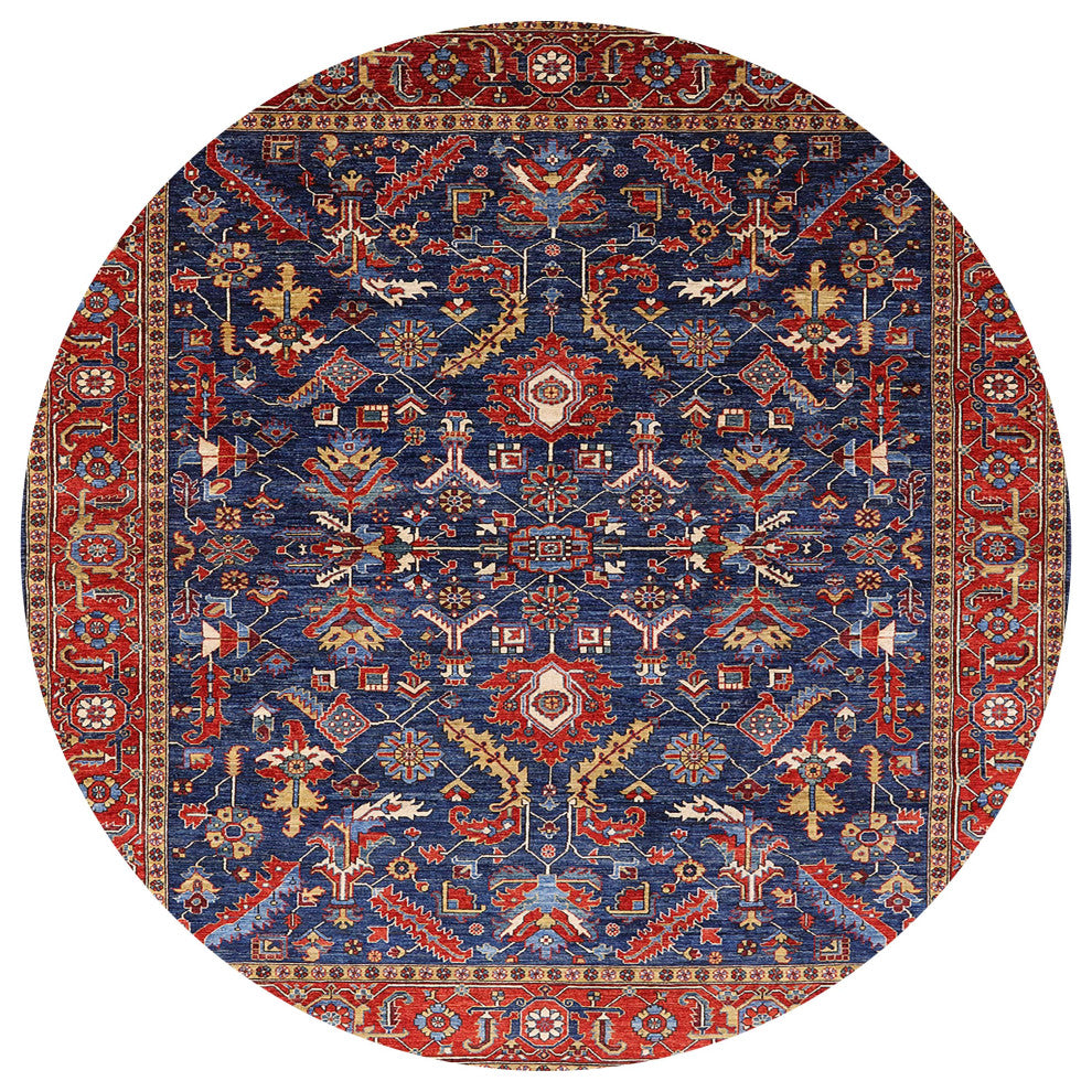 Ahgly Company Indoor Round Mid-Century Modern Area Rugs, 4' Round
