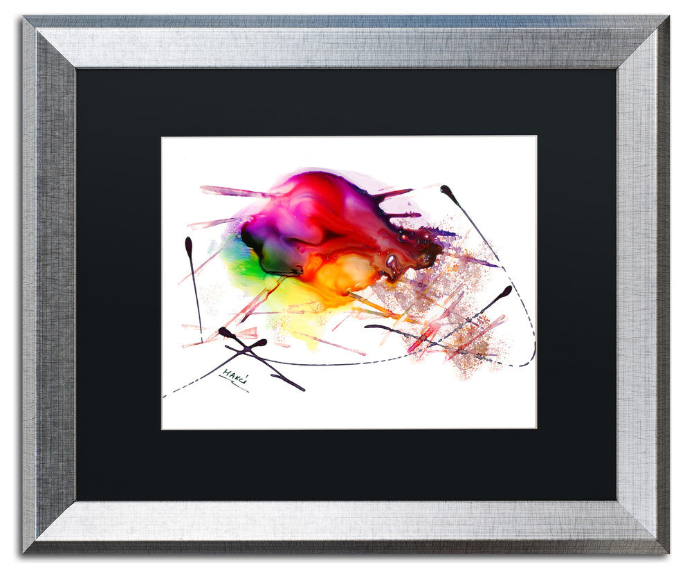 Mako 'Abstract 02' Art, Silver Frame, Black Mat, 20x16