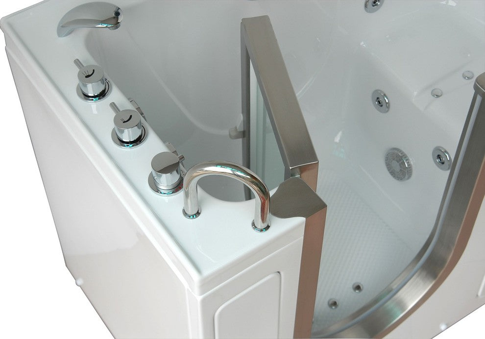 Ella Deluxe Air & Hydro Massage Acrylic Walk In Bath Left Side Door and Drain
