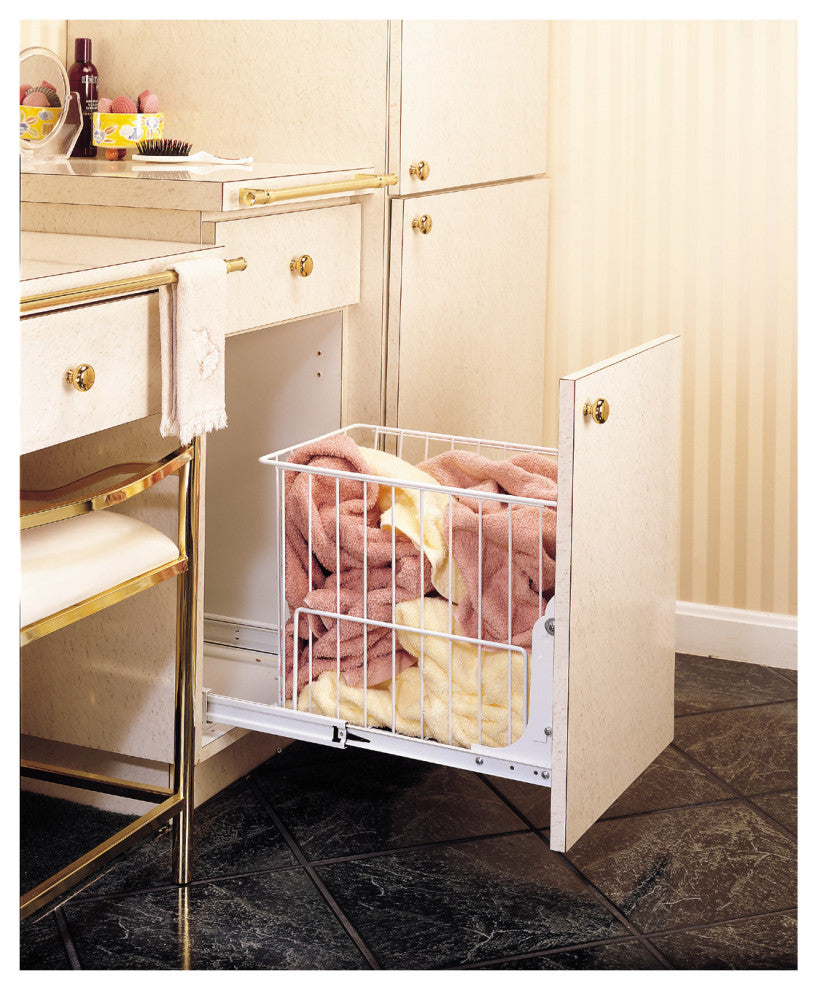 Steel Wire Pull Out Hamper for Vanity/Closet Applications, 19.38"