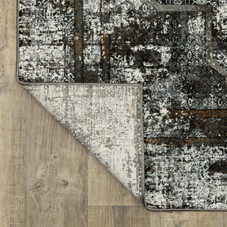 Galion Oriental Distressing Charcoal/Grey Indoor Area Rug, 2'3"x7'6"