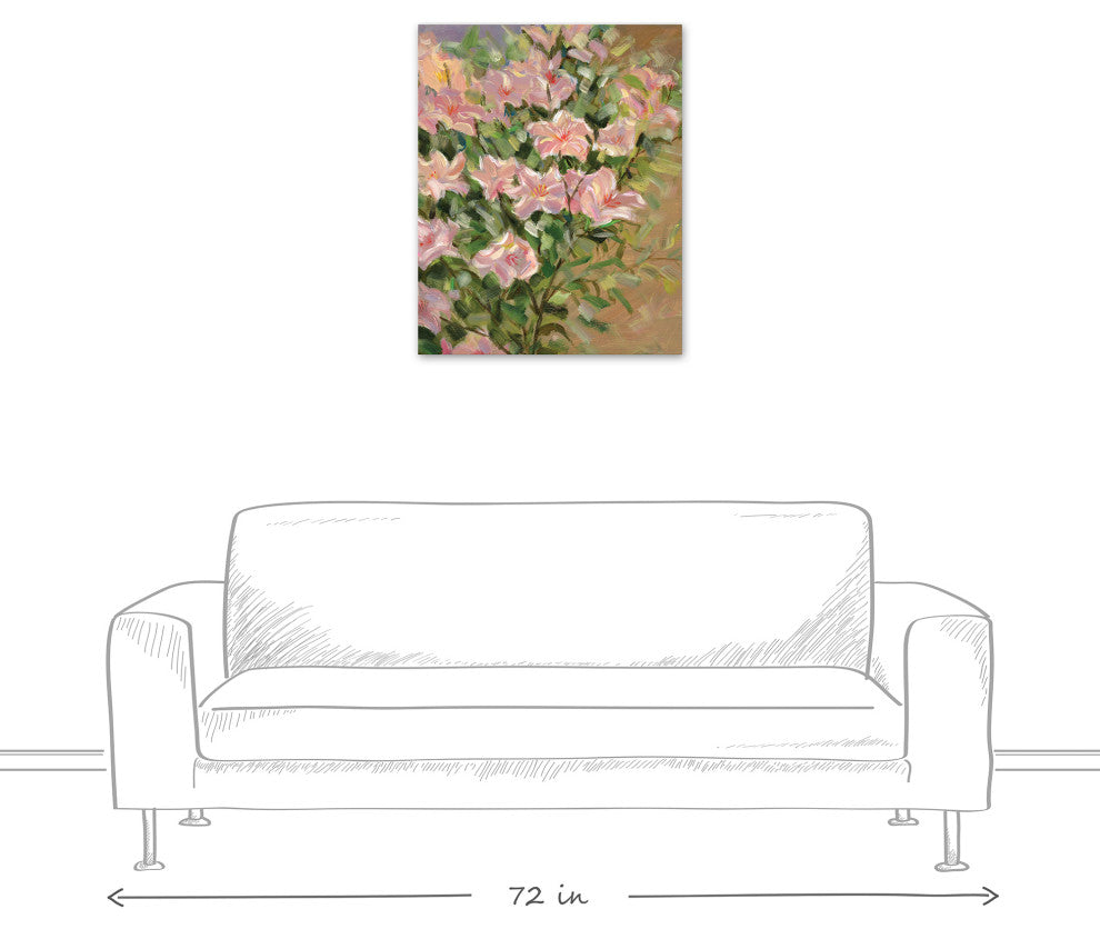 Pink Florals With Greenery 24 x 30 Canvas Wall Art