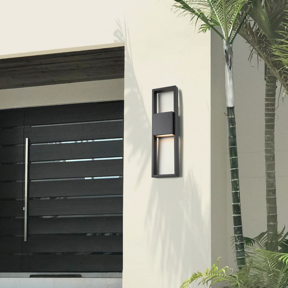 Archetype 24" LED Centered Indoor and Outdoor Wall Light 3000K, Black