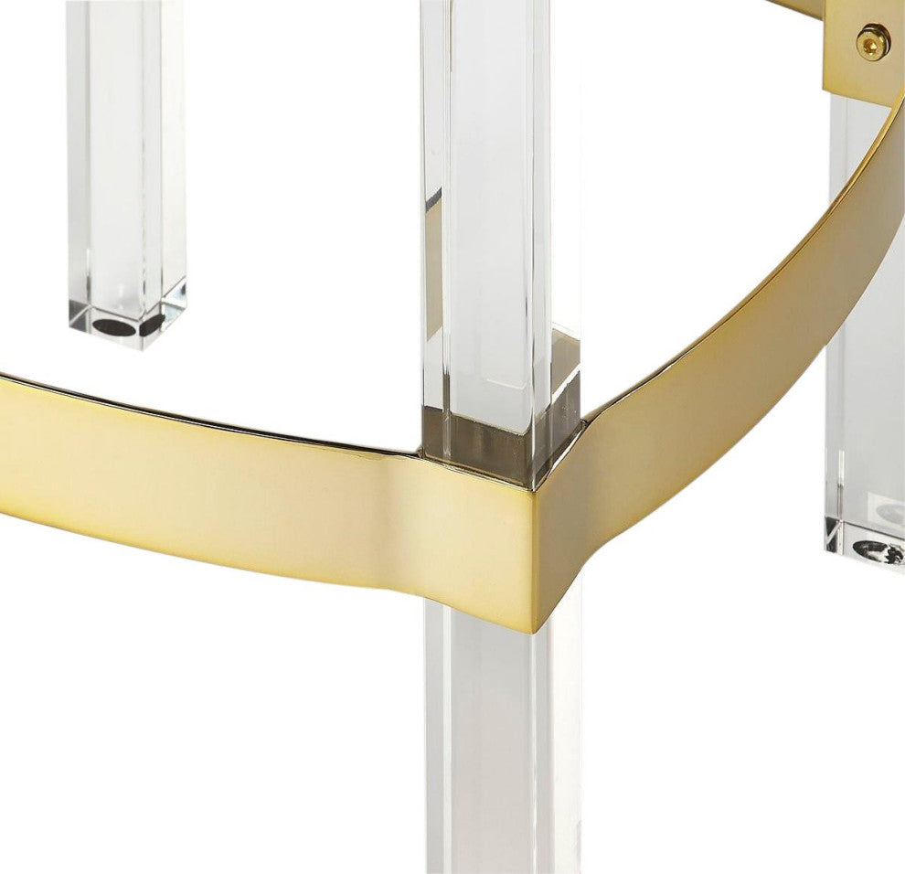 Stylish Black Leather Counter Stool