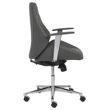 Bergen Low Back Office Chair, Gray/Aluminum