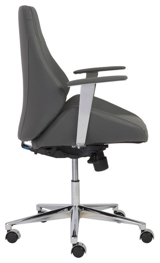 Bergen Low Back Office Chair, Gray/Aluminum