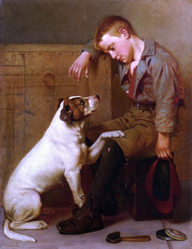 John George Brown Best Friends, 21"x28" Wall Decal