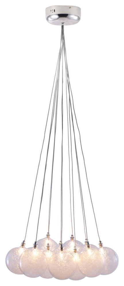 Pendant Ceiling Light Fixture, Glass, Steel Metal, Clear, Kitchen LoungeLobby