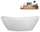 75" Streamline B-512-238-WH Freestanding Tub, Tray, Drain in Glossy White