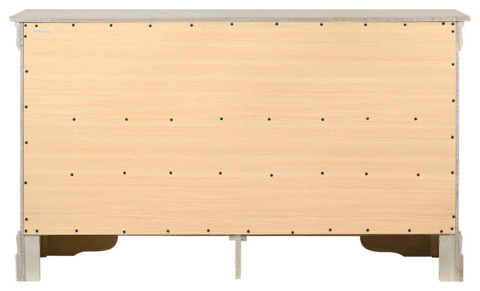Louis Phillipe 6-Drawer Dresser, Silver Champagne