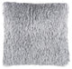 Square Gray Shag Throw Pillow