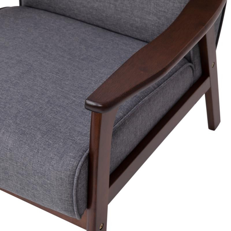 Langston Commercial Grade Upholstered Mid Century Modern Arm Chair, Dark Gray Fa