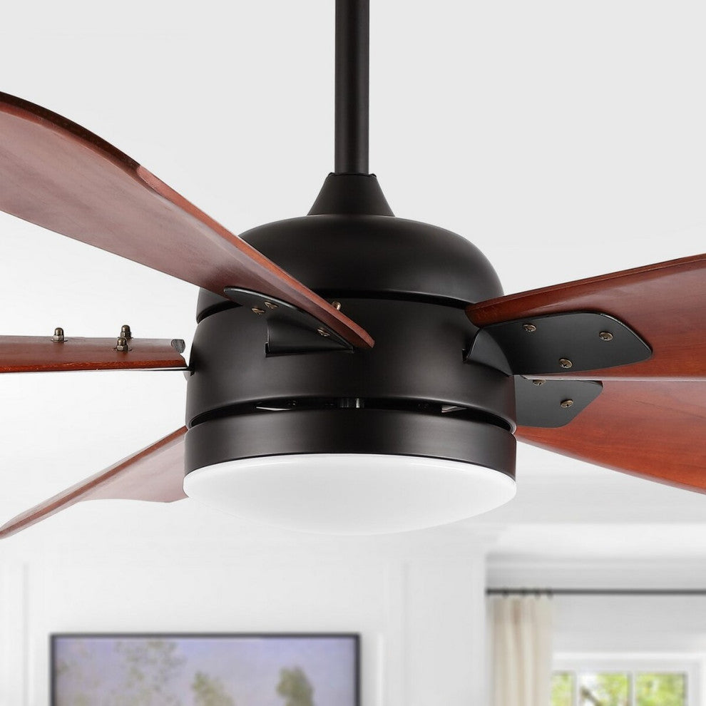 Safavieh DuRounden Led Lt 57" Ceiling Fan, Black