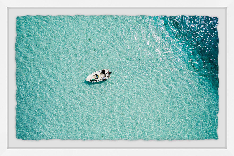 "Clear Blue Lake" Framed Painting Print, 36"x24"